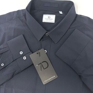 7Diamonds Rocco Performance Shirt Mens Medium Navy 4-Way Stretch SMKL-7616 NEW